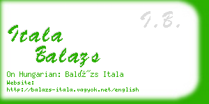 itala balazs business card